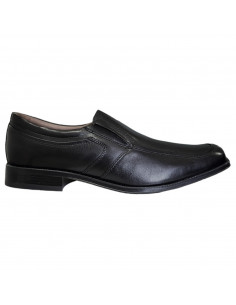 Pantofi eleganţi din piele naturală, pentru bărbaţi, vârf dreptunghiular, negri, fără şiret