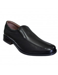 Pantofi eleganţi din piele naturală, pentru bărbaţi, vârf dreptunghiular, negri, fără şiret 2