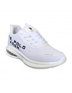 Pantofi sport pentru barbati, material textil tip plasa, albi 2