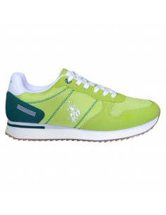 Pantofi sport pentru barbati, piele ecologica si textil, verzi
