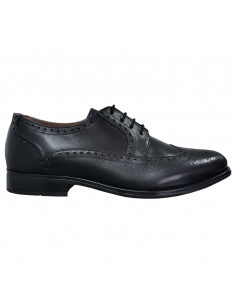 Pantofi eleganţi tip oxford, din piele naturală, pentru bărbaţi, vârf semirotund, negri