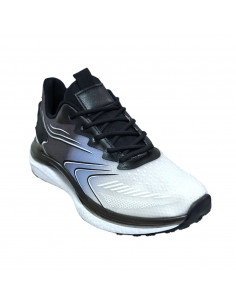 Pantofi sport din textil gri cu alb si albastru, pentru barbati 2