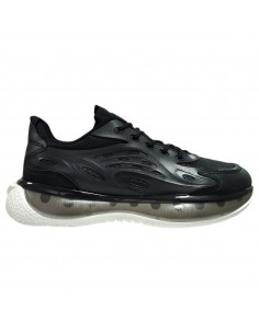 Pantofi sport din textil si material sintetic negru, pentru barbati, design modern