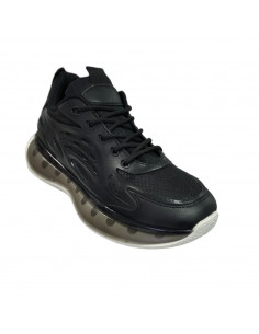 Pantofi sport din textil si material sintetic negru, pentru barbati, design modern 2