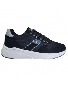 Pantofi sport Hanson pentru barbati, piele ecologica si textil, negri