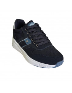 Pantofi sport Hanson pentru barbati, piele ecologica si textil, negri 2