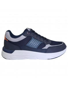 Pantofi sport Hanson pentru barbati, piele ecologica si textil, bleumarin