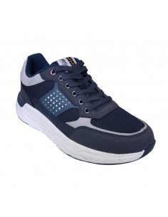 Pantofi sport Hanson pentru barbati, piele ecologica si textil, bleumarin 2