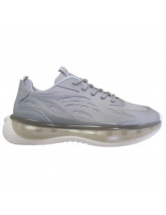 Pantofi sport din textil si material sintetic gri, pentru barbati, design modern