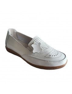 Pantofi tip mocasin din piele naturala alba, pentru femei 2