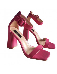 Sandale fuchsia, din piele ecologica, pentru femei 2
