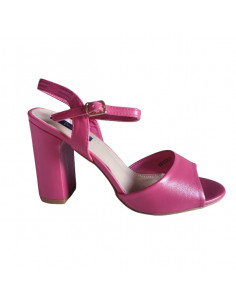 Sandale fuchsia din piele ecologica, cu toc inalt, pentru femei