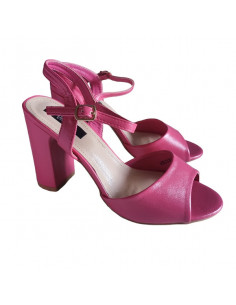 Sandale fuchsia din piele ecologica, cu toc inalt, pentru femei 2