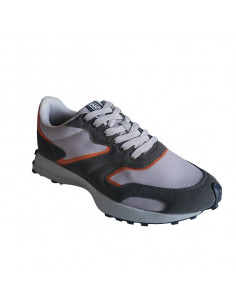 Pantofi sport Hanson pentru barbati, piele ecologica si textil, albastru cu alb 2