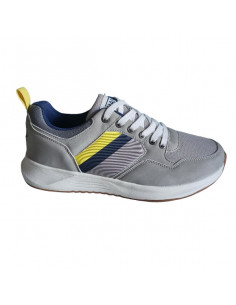 Pantofi sport Hanson pentru barbati, piele ecologica si textil, albastru cu alb
