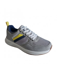 Pantofi sport Hanson pentru barbati, piele ecologica si textil, albastru cu alb 2