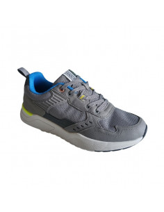 Pantofi sport Hanson pentru barbati, piele ecologica si textil, albastru cu alb 2