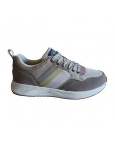 Pantofi sport Hanson pentru barbati, piele ecologica si textil, albastru cu alb