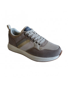 Pantofi sport Hanson pentru barbati, piele ecologica si textil, albastru cu alb 2