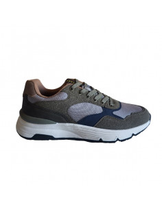 Pantofi sport Hanson pentru barbati, piele ecologica si textil, albastru cu alb