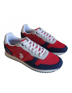 Pantofi sport pentru barbati, piele ecologica si textil, alb cu gri deschis 2