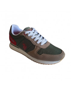 Pantofi sport pentru barbati, piele ecologica si textil, alb cu gri deschis 2