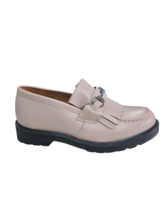 Pantofi dama din imitatie velur, cu toc mediu, maro - W303