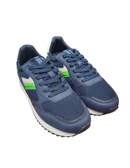 Pantofi sport bărbaţi, piele naturală şi textil, alb/gri/negru