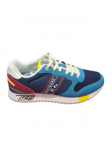 Pantofi sport bărbaţi, piele naturală şi textil, alb/gri/negru