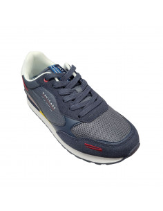 Pantofi sport bărbaţi, piele naturală şi textil, alb/gri/negru 2