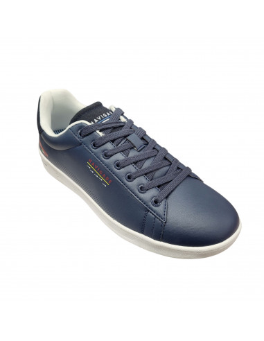 Pantofi sport bărbaţi, piele naturală şi textil, alb/gri/negru