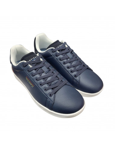 Pantofi sport bărbaţi, piele naturală şi textil, alb/gri/negru