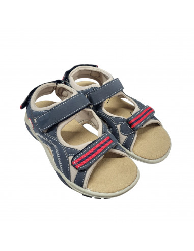 Sandale baieti, stil sport, cu scai, negru cu verde