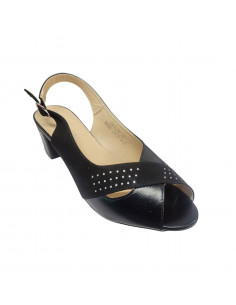 Sandale elegante pentru femei, piele eco, bej, cu toc gros 2