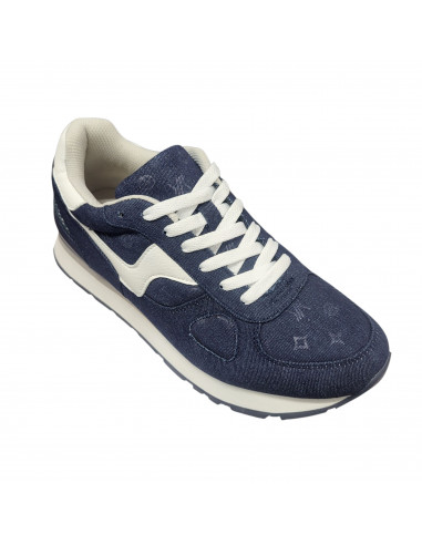 Pantofi sport bărbaţi, piele naturală şi textil, alb/gri/negru