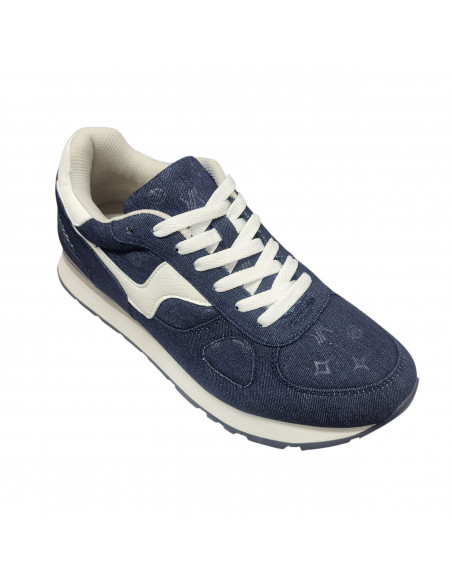 Pantofi sport bărbaţi, piele naturală şi textil, alb/gri/negru