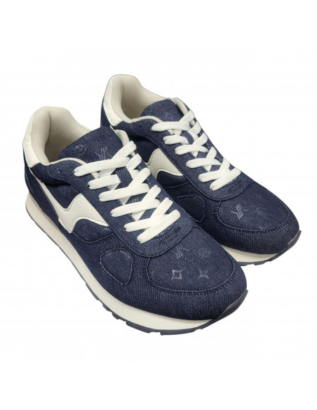 Pantofi sport bărbaţi, piele naturală şi textil, alb/gri/negru