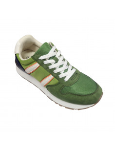Pantofi sport bărbaţi, piele naturală şi textil, alb/gri/negru