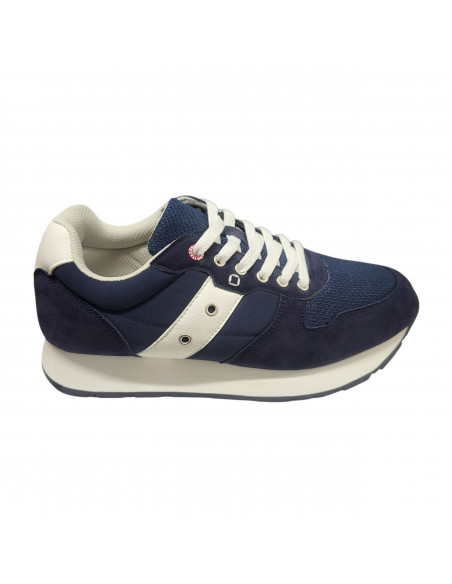 Pantofi sport bărbaţi, piele naturală şi textil, alb/gri/negru