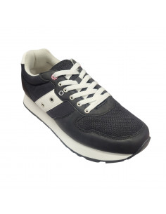 Pantofi sport bărbaţi, piele naturală şi textil, alb/gri/negru 2